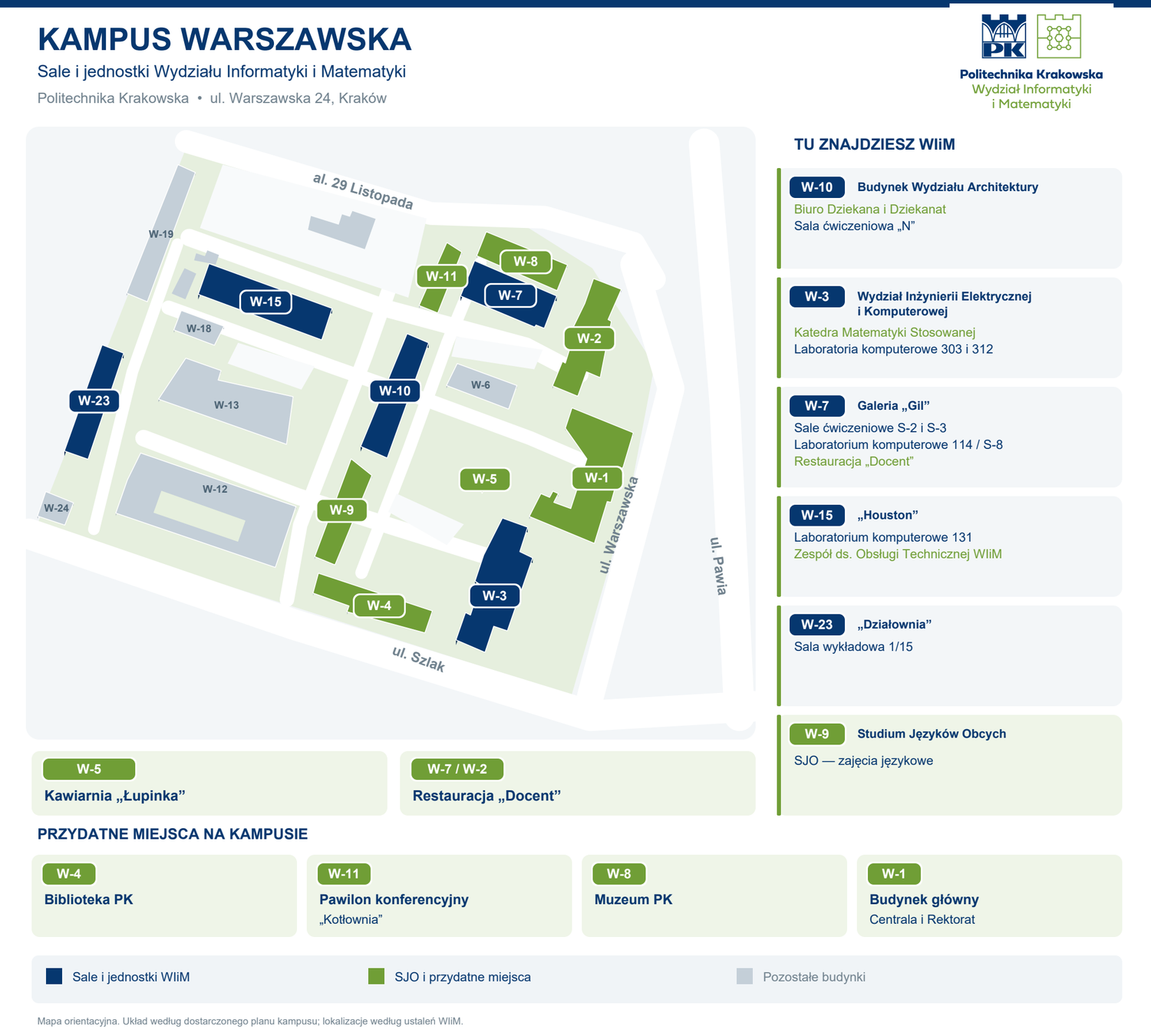 WIiM-kampus-Warszawska-mapa